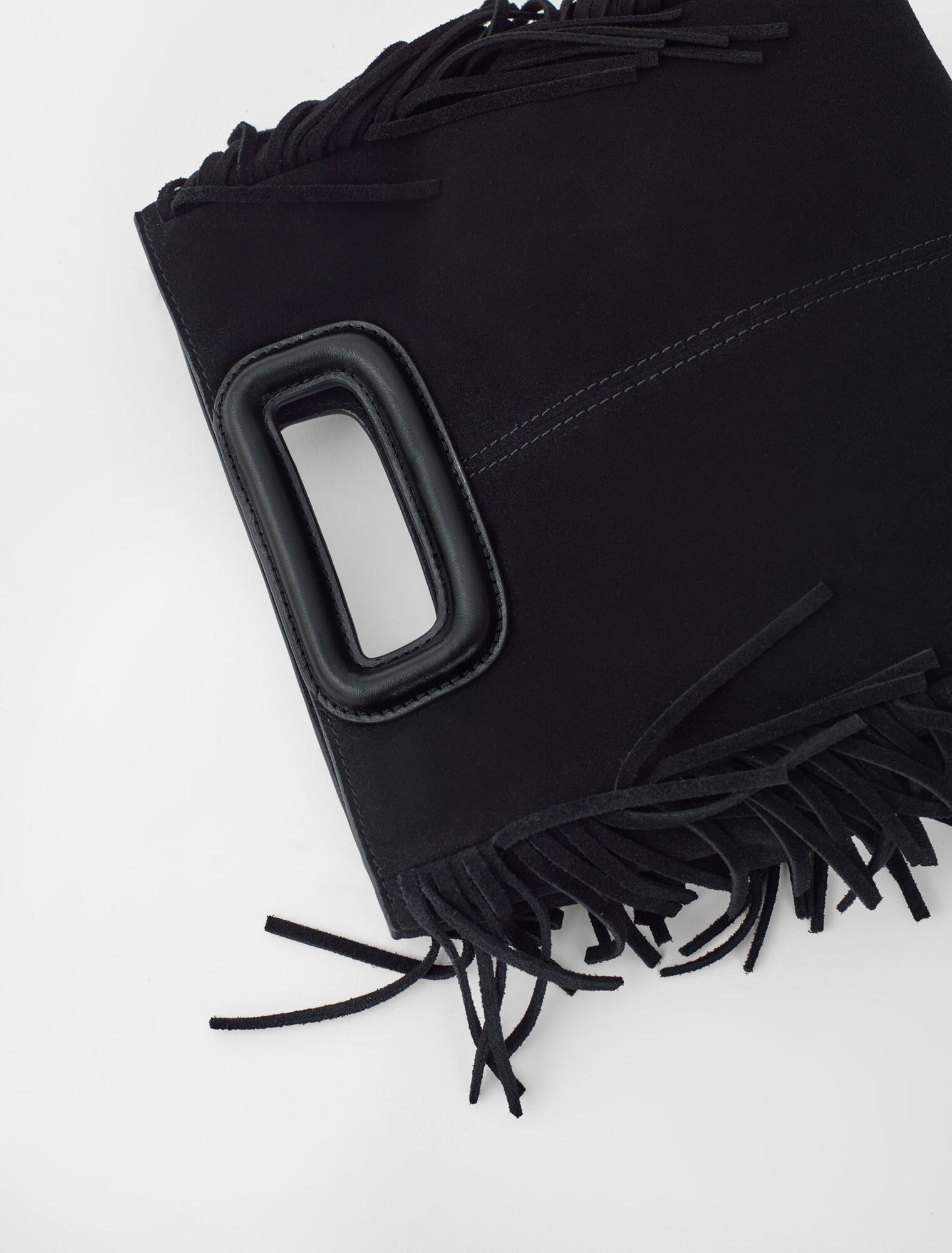 M-Tasche aus Wildleder mit Fransen