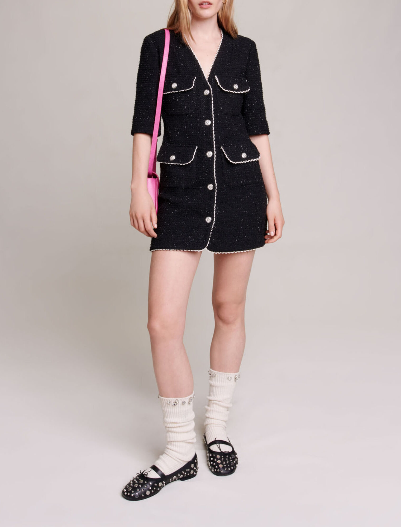 Kurzes Kleid aus Tweed