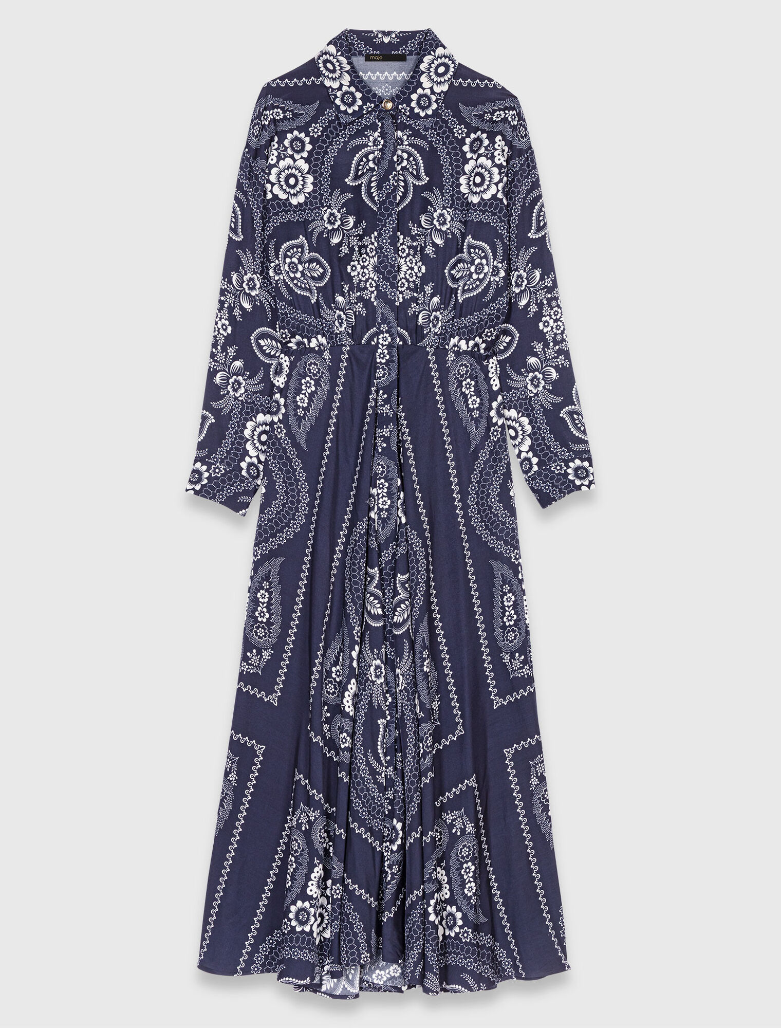 Langes fließendes Kleid mit Print
