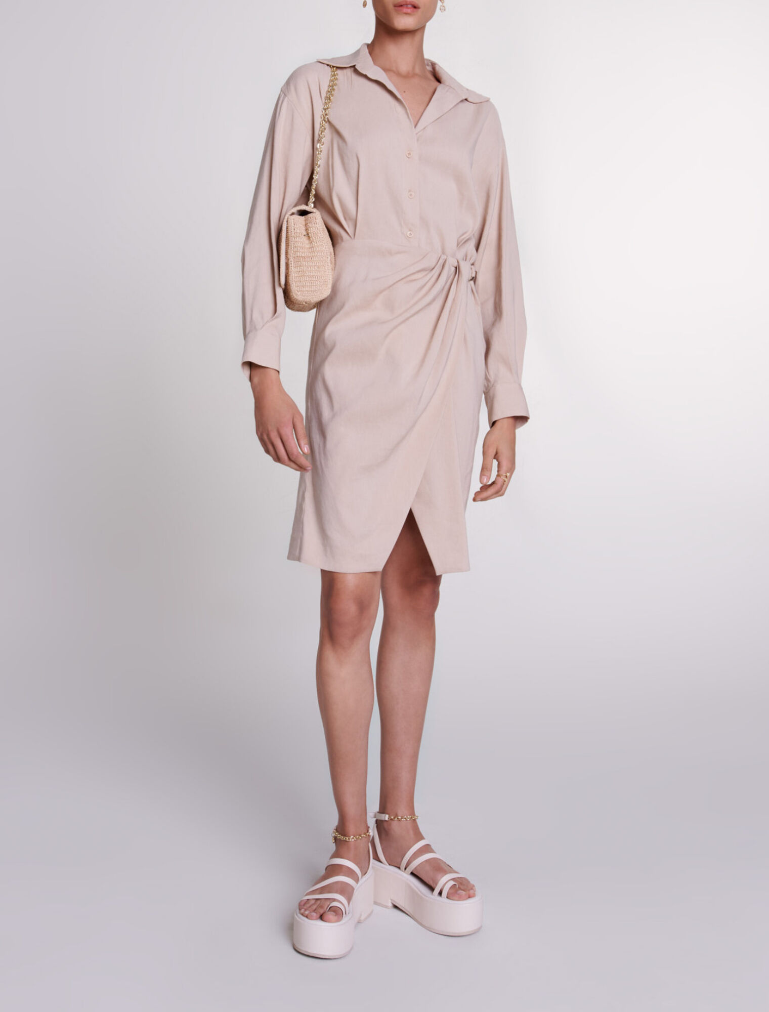 Midi-Kleid aus Leinen