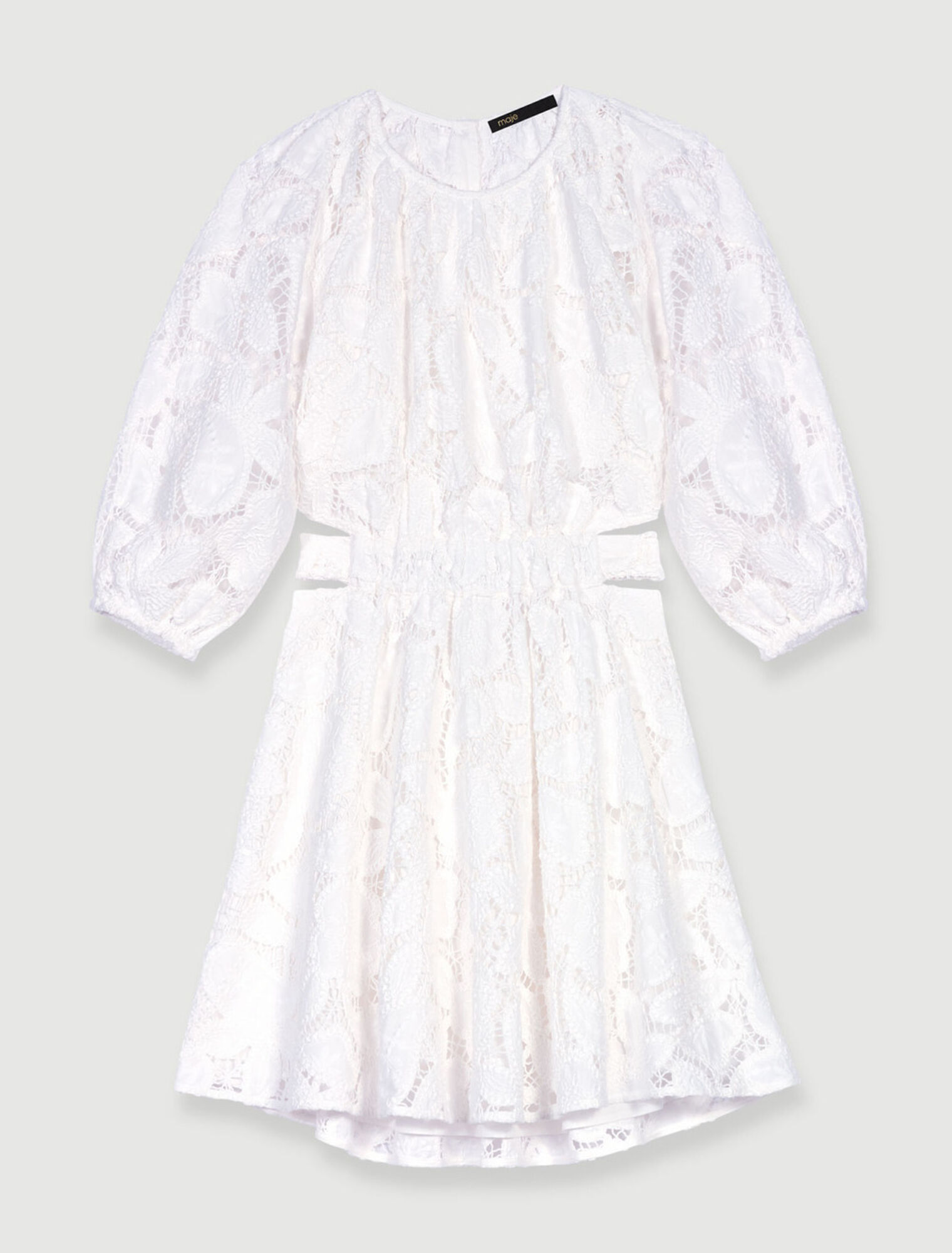 Kurzes Kleid aus bestickter Baumwolle
