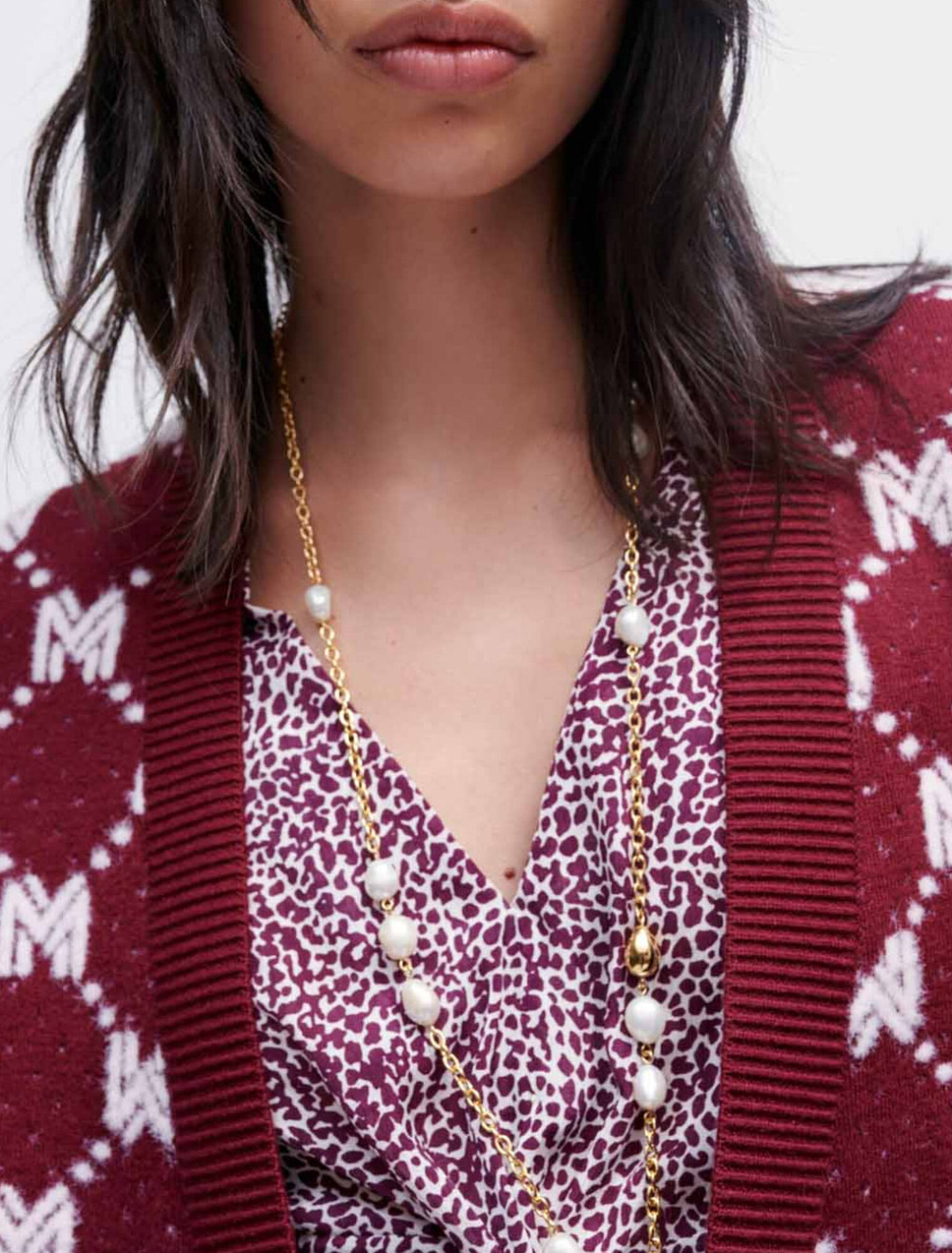 Strickjacke aus Jacquard-Strick Maje