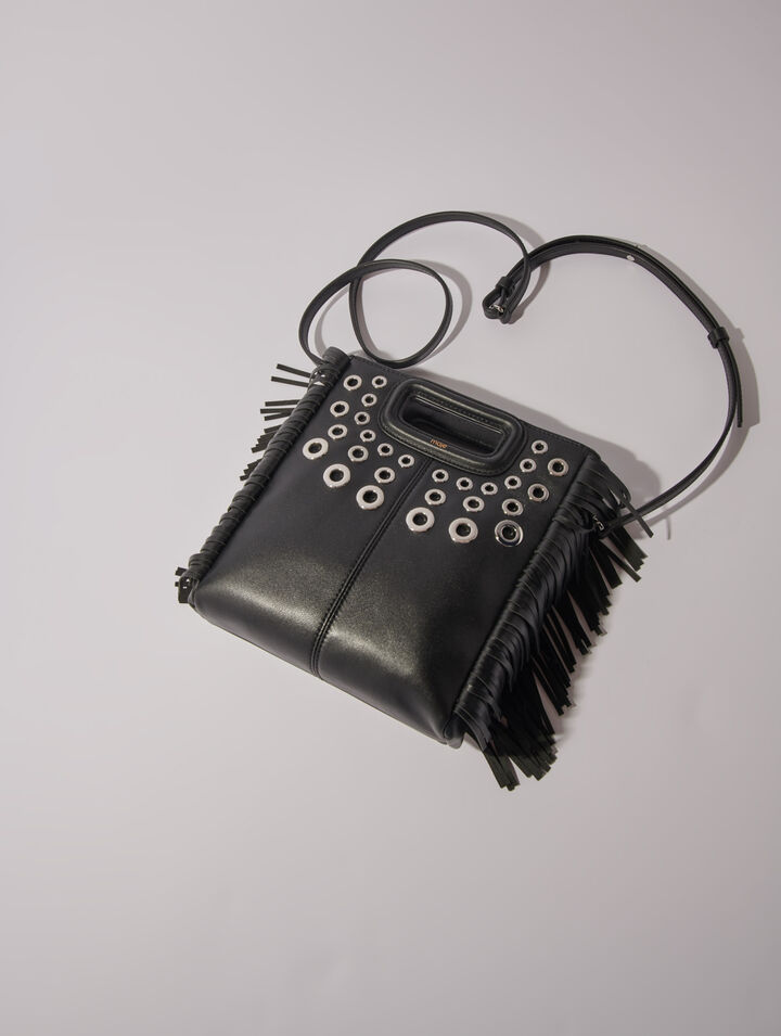 Tasche M aus Leder mit Ösen