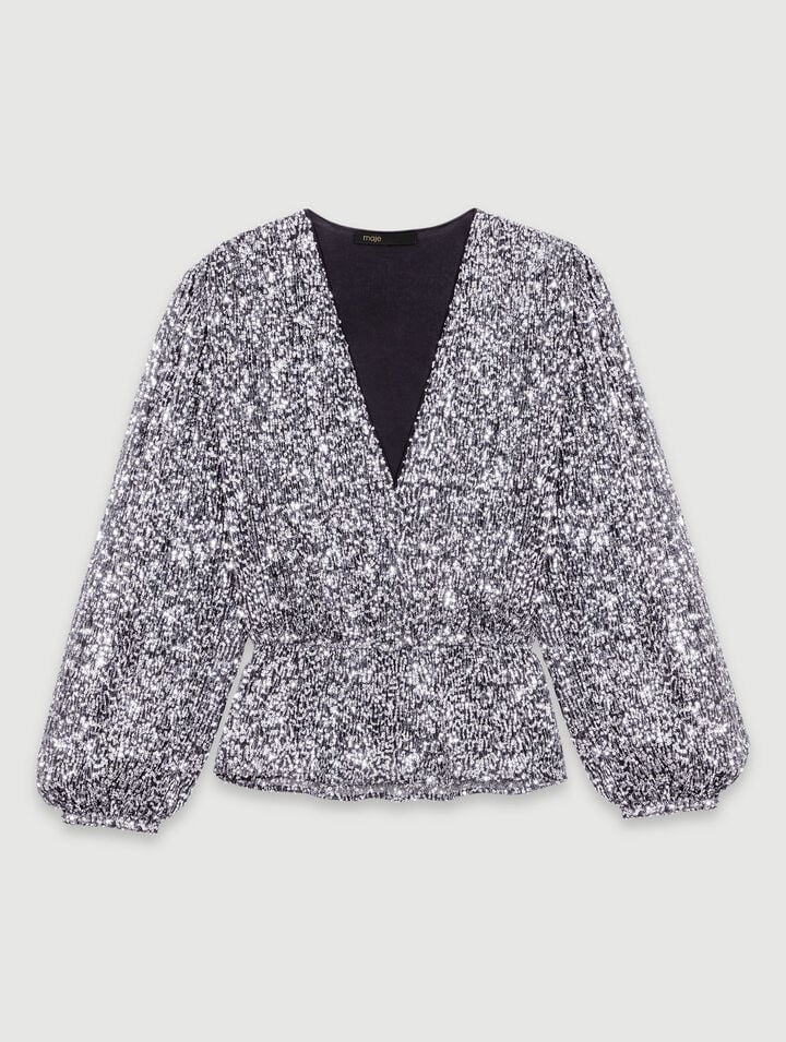 Gesmoktes Pailletten-Top