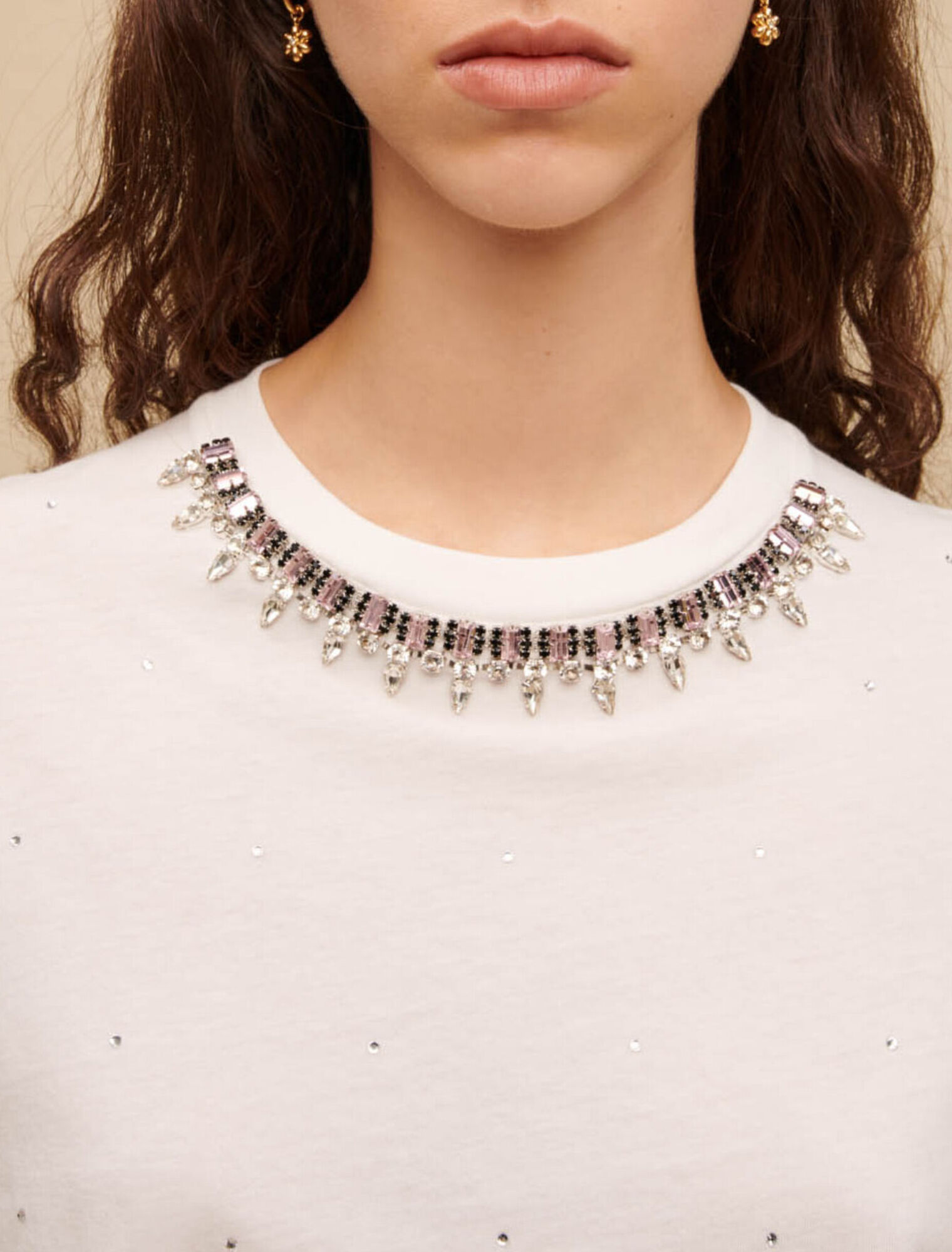 T-Shirt aus Jersey mit Strass