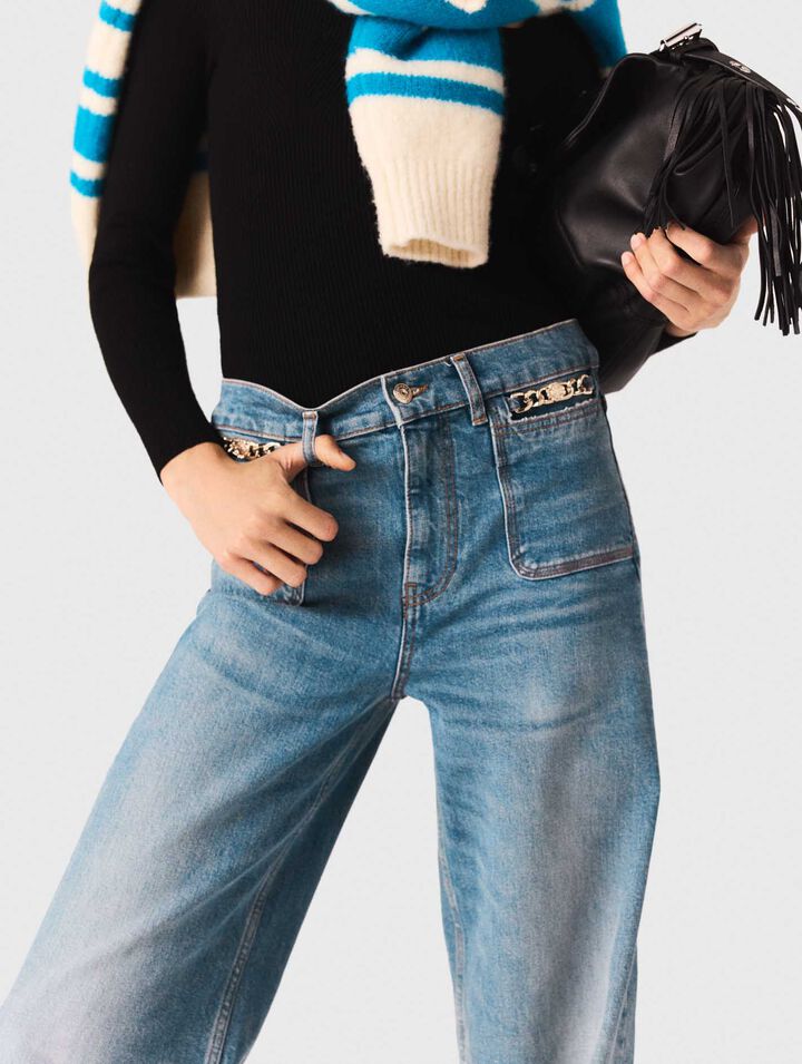 Schlagjeans mit Kette