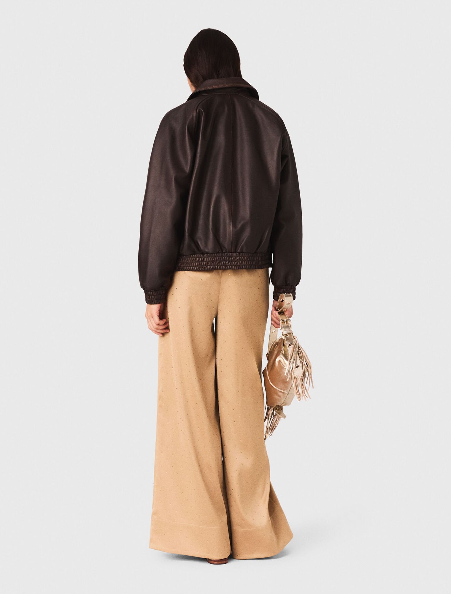 Satinhose mit Strass