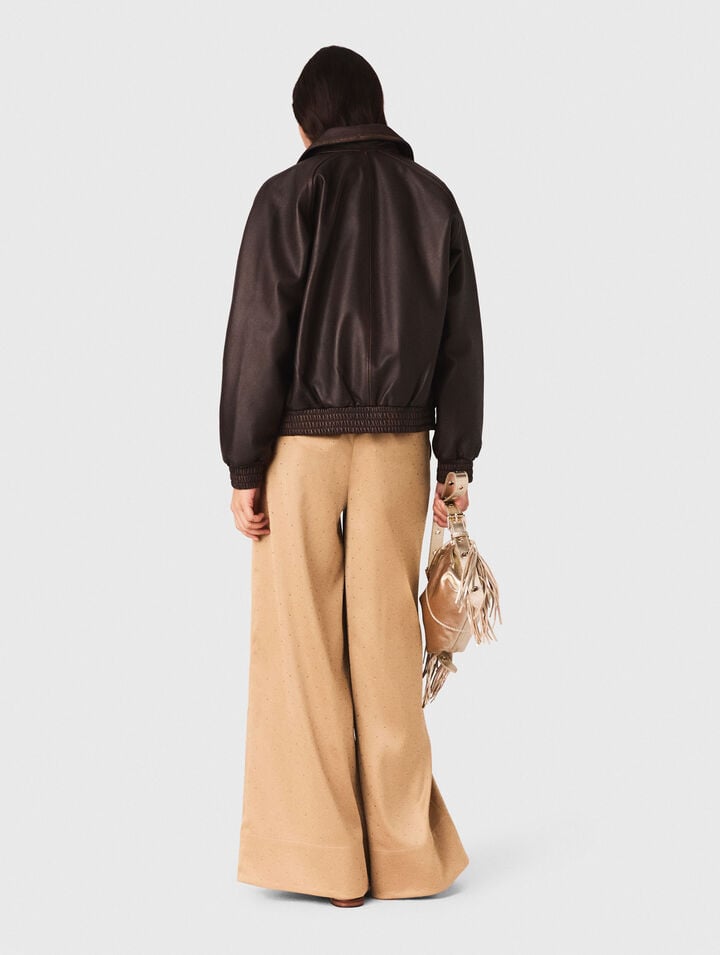 Satinhose mit Strass