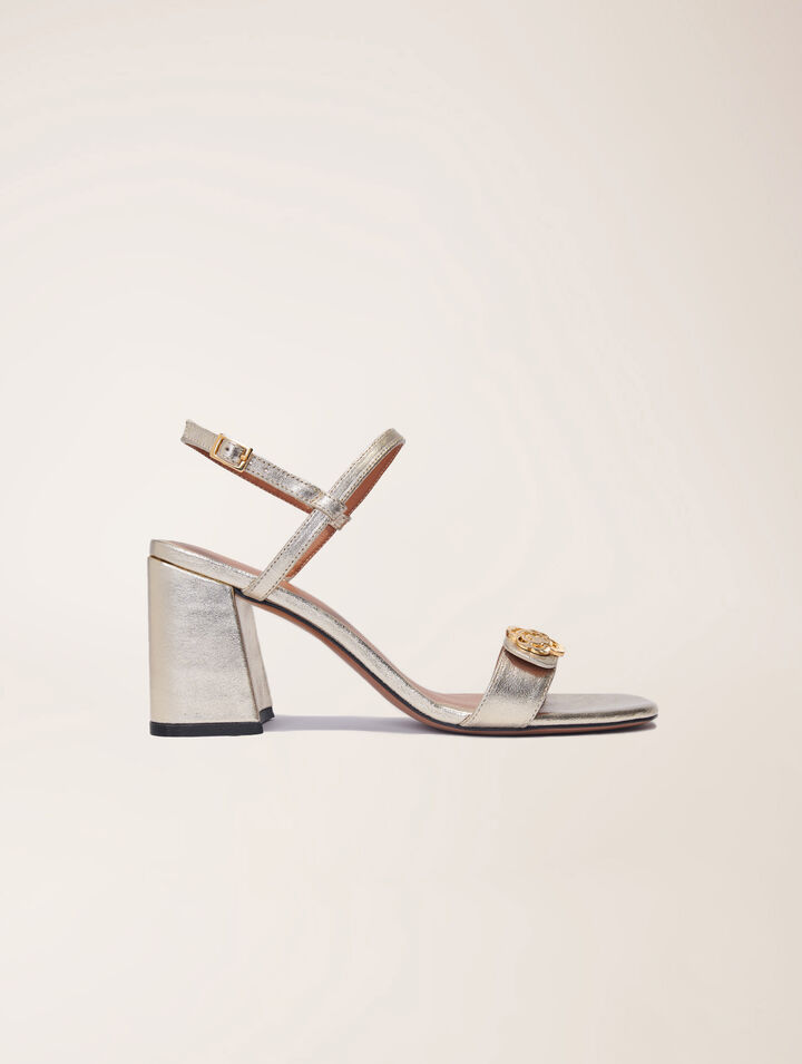 Sandalen aus metallisiertem Leder