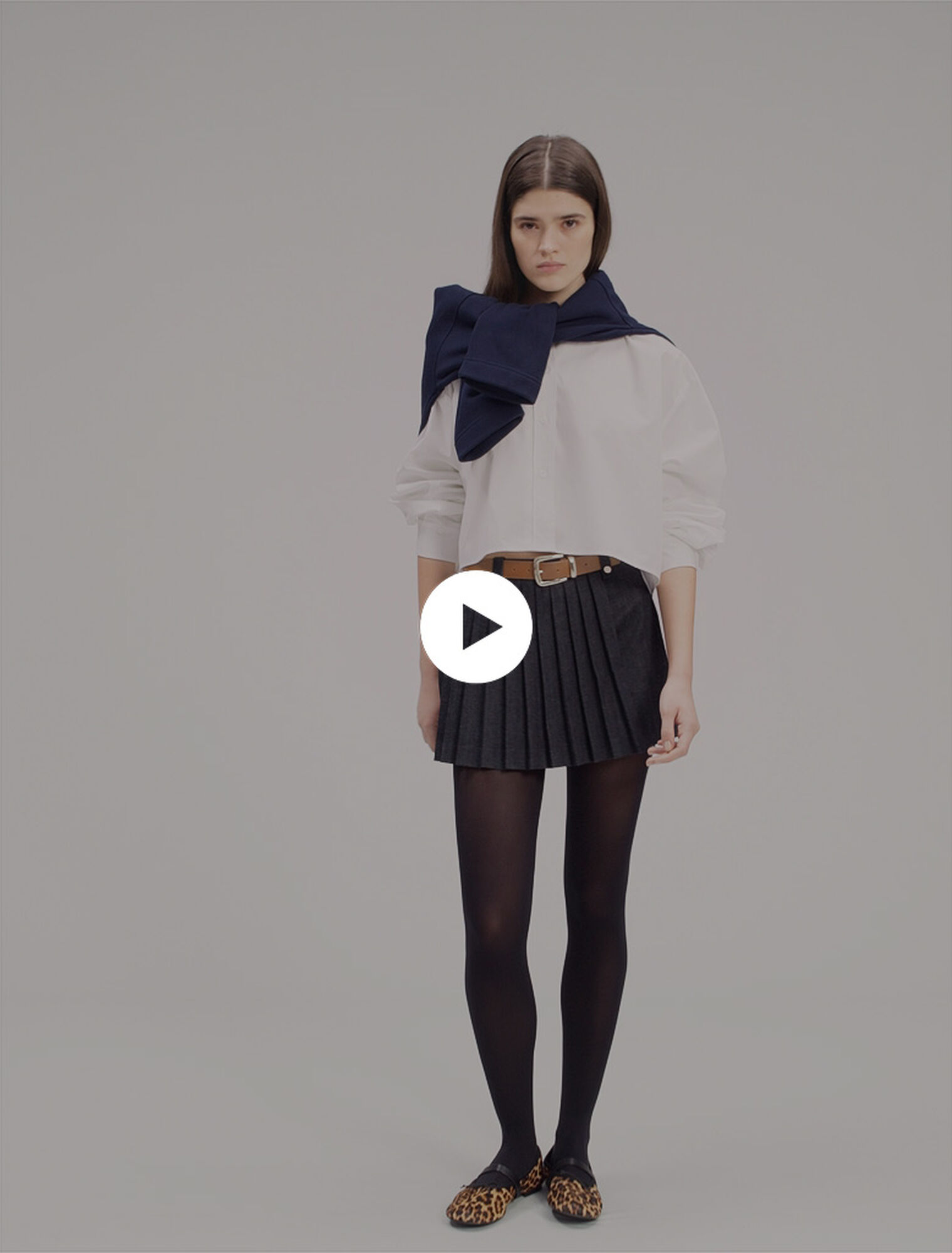 Shorts aus plissiertem Denim