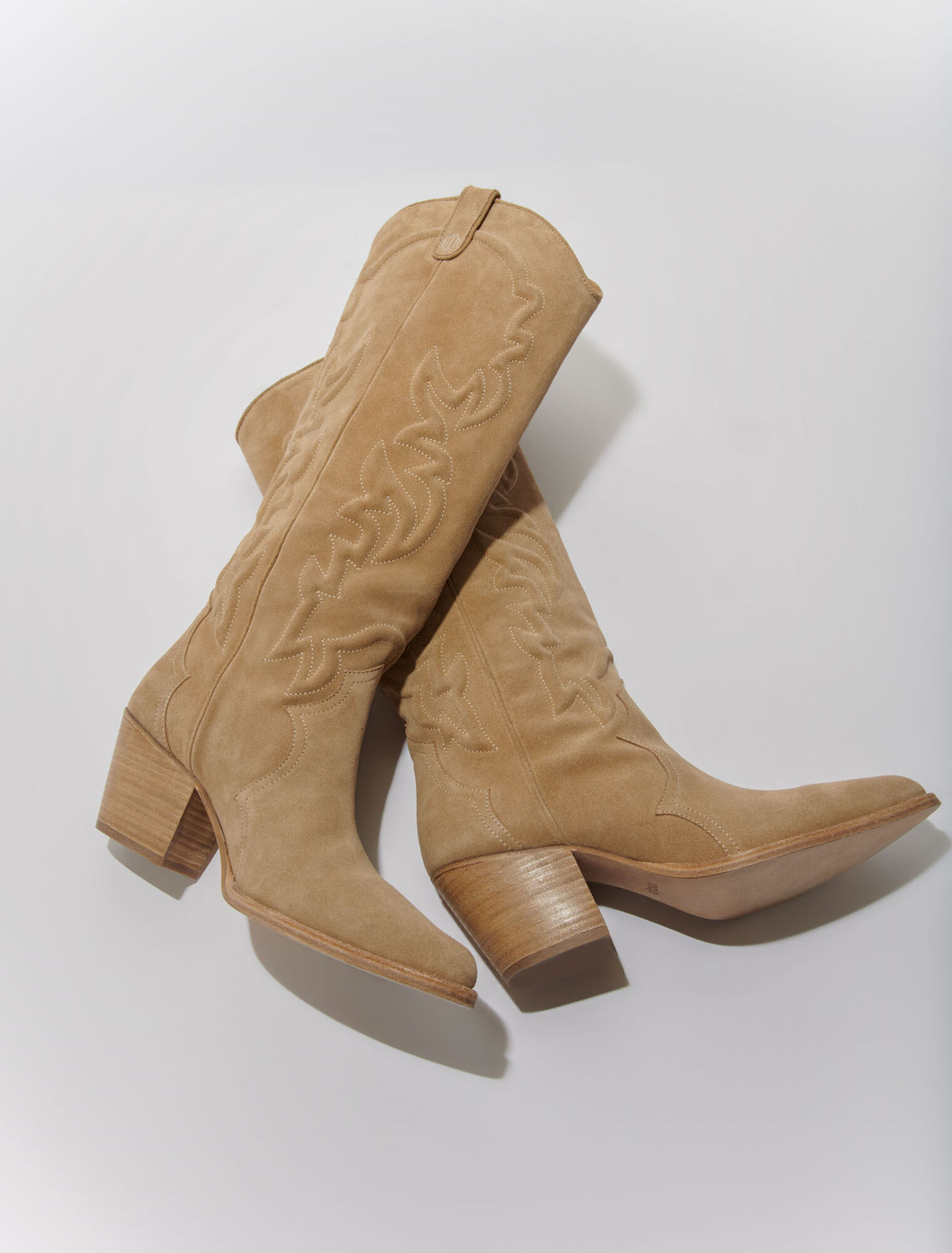 Cowboy-Stiefel, besticktes Leder