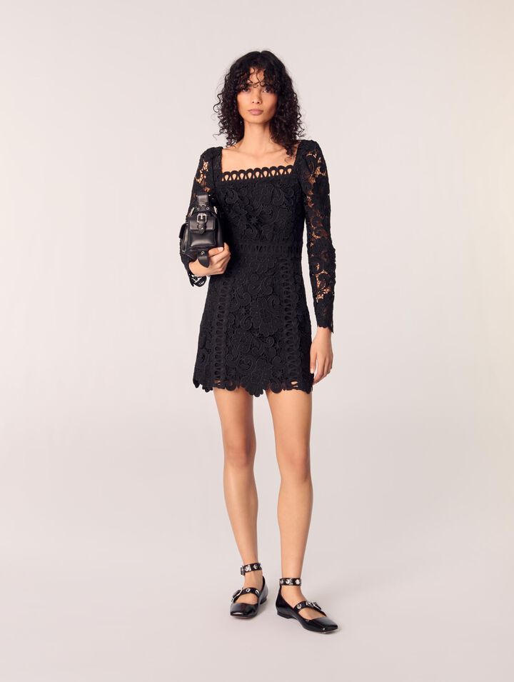 Kurzes Gipüre-Kleid