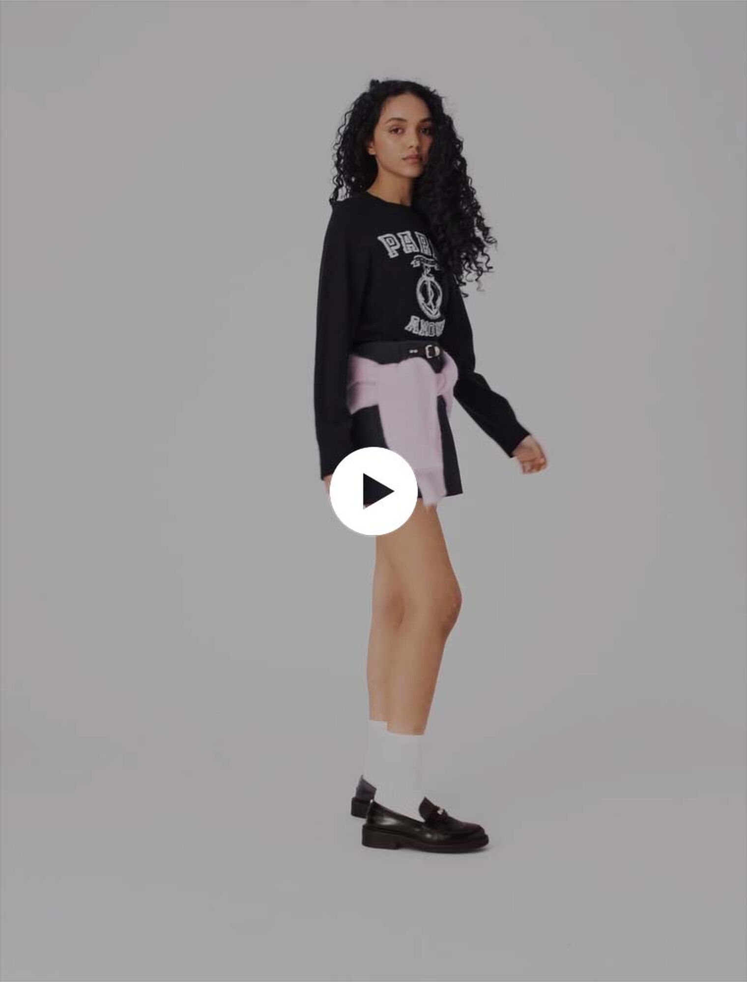 Rundhalspullover mit Schriftzug