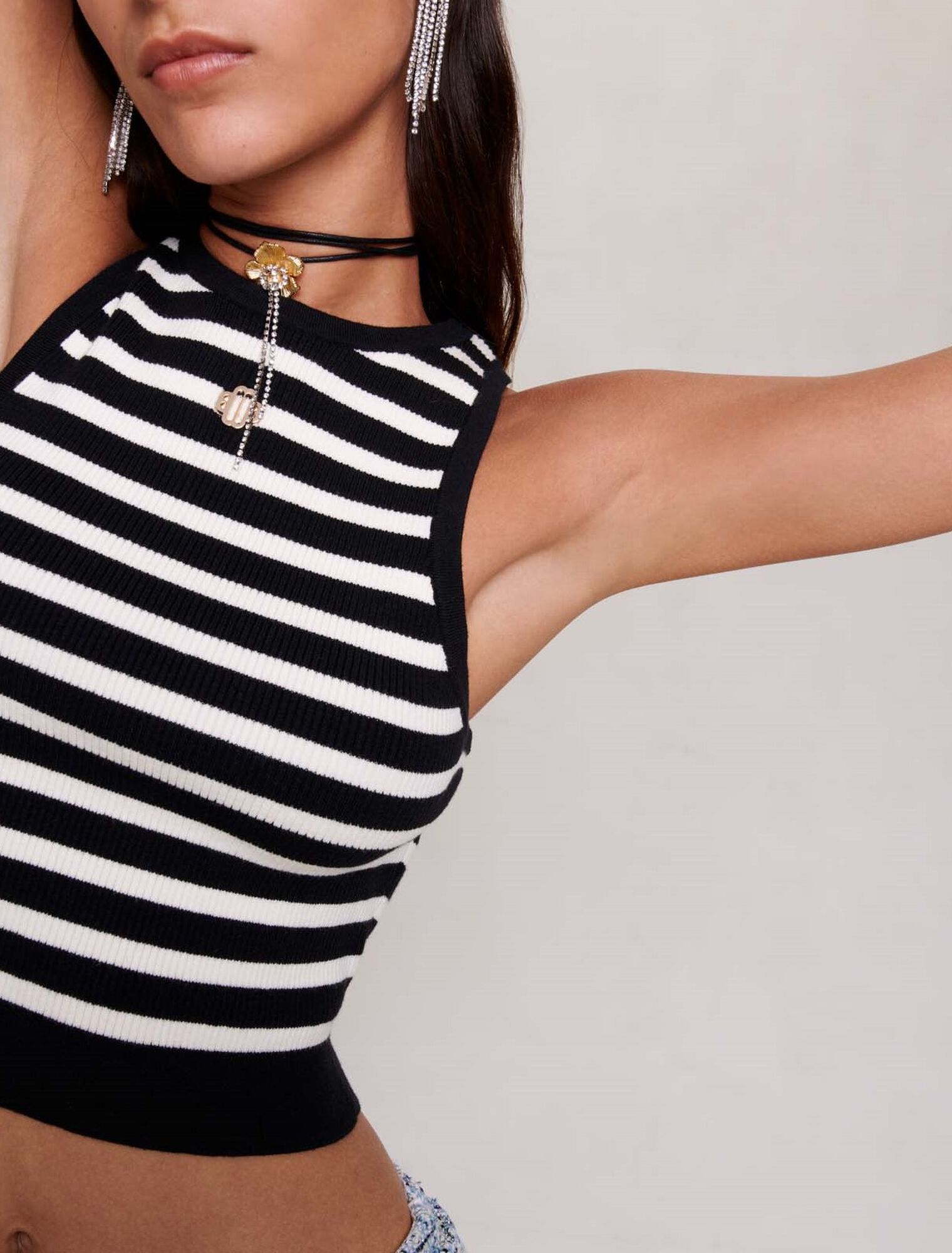 Kurzes gestreiftes Top