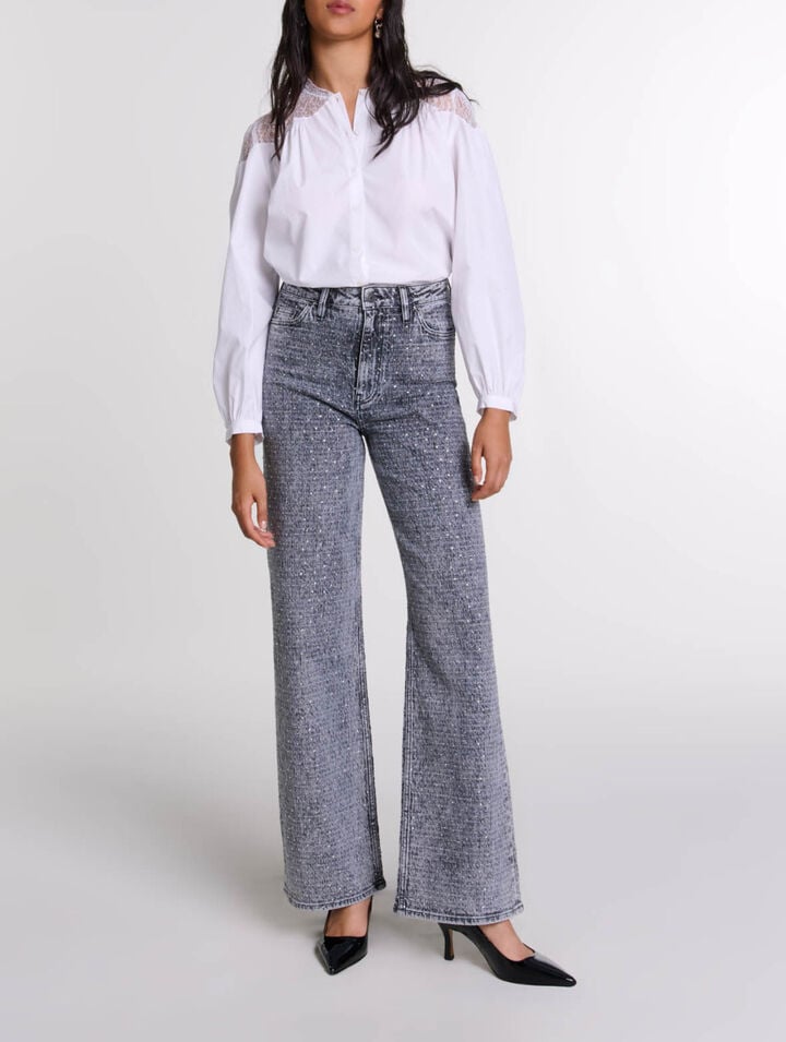 Jeans mit Strassbesatz