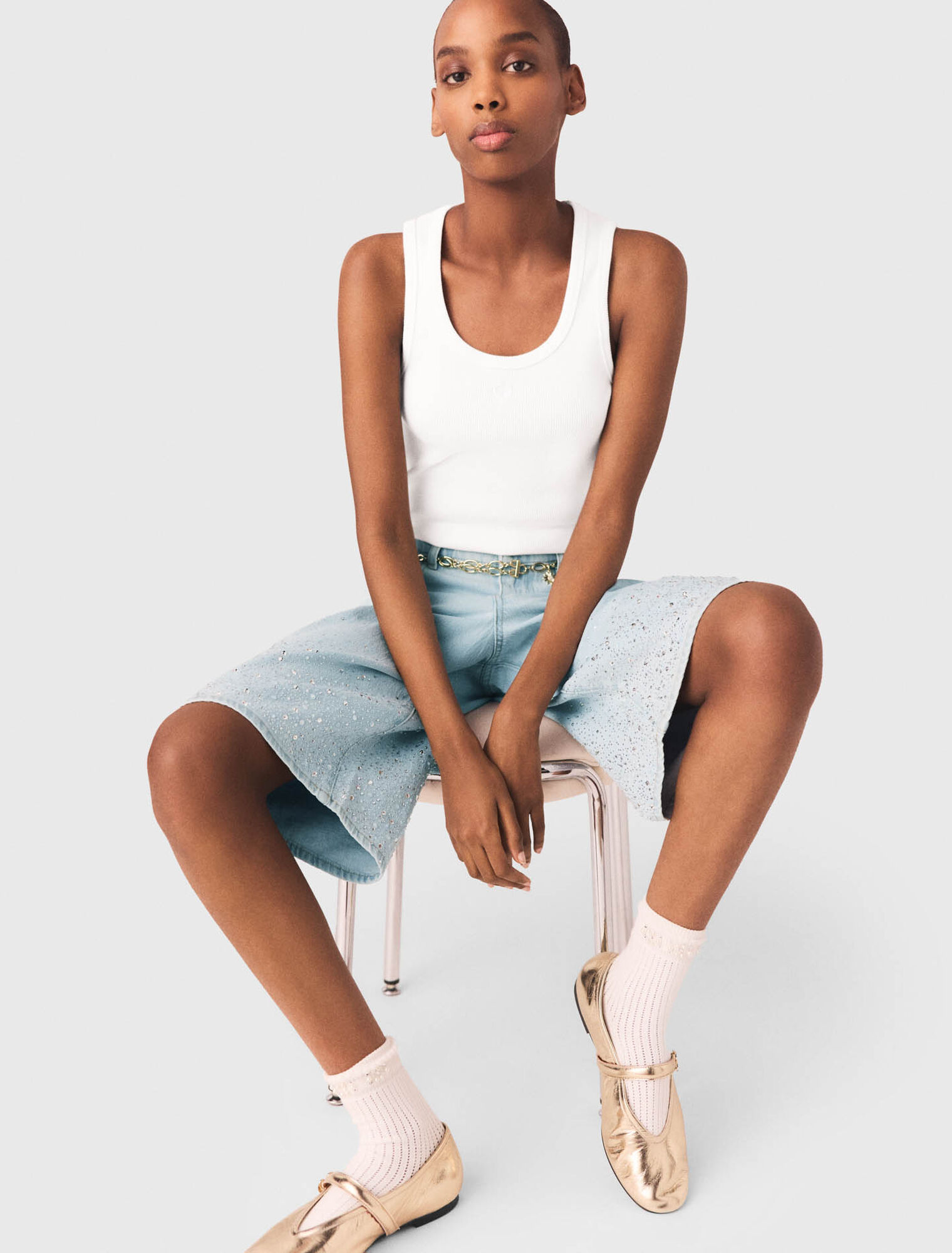 Bermudashorts mit Strass