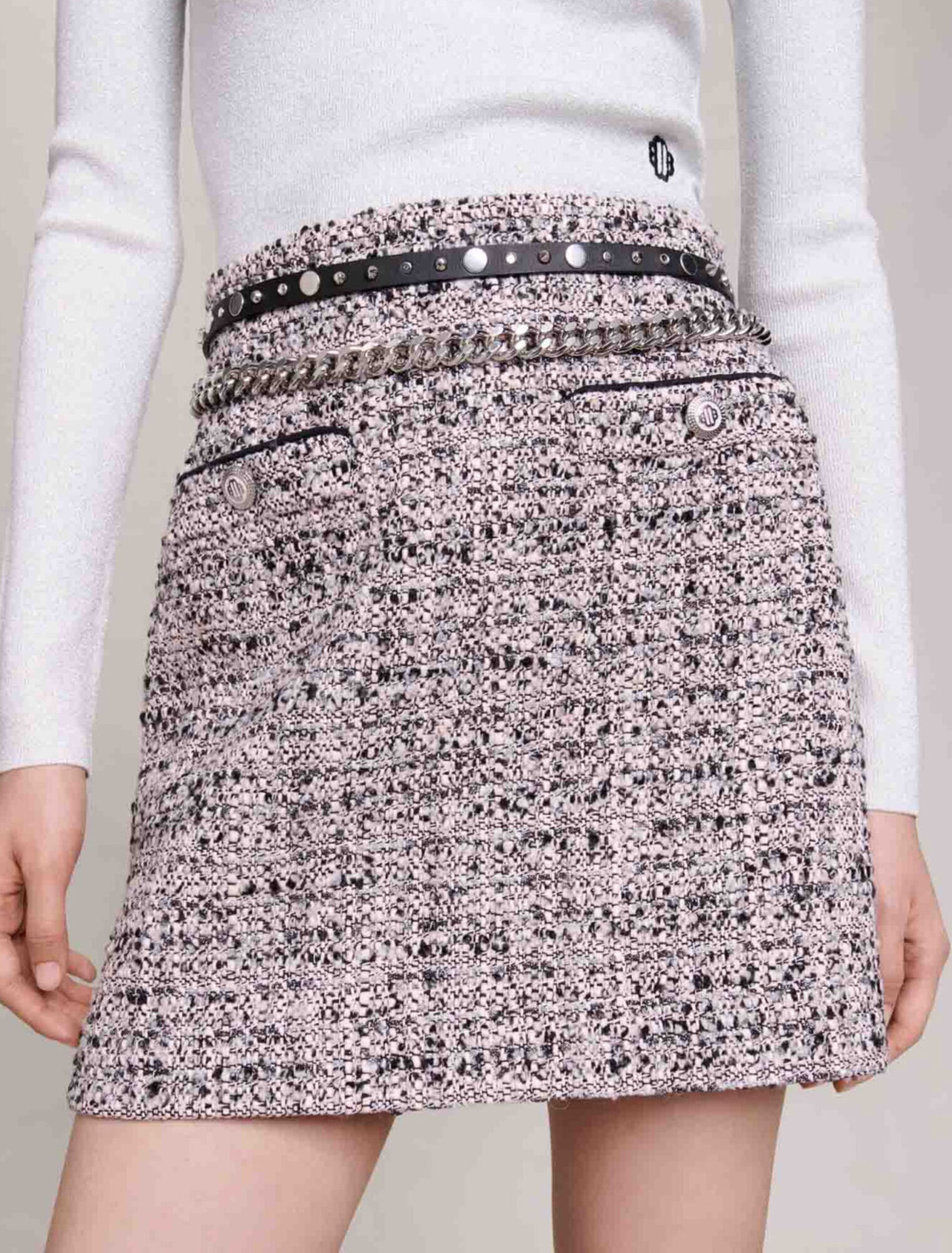 Kurzer Rock aus Tweed