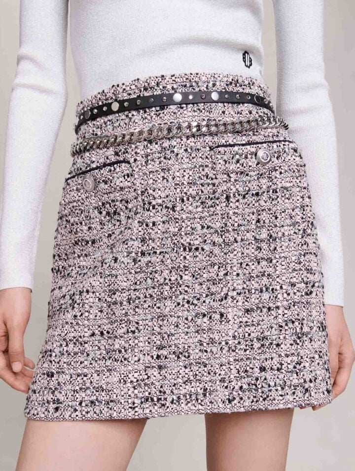 Kurzer Rock aus Tweed