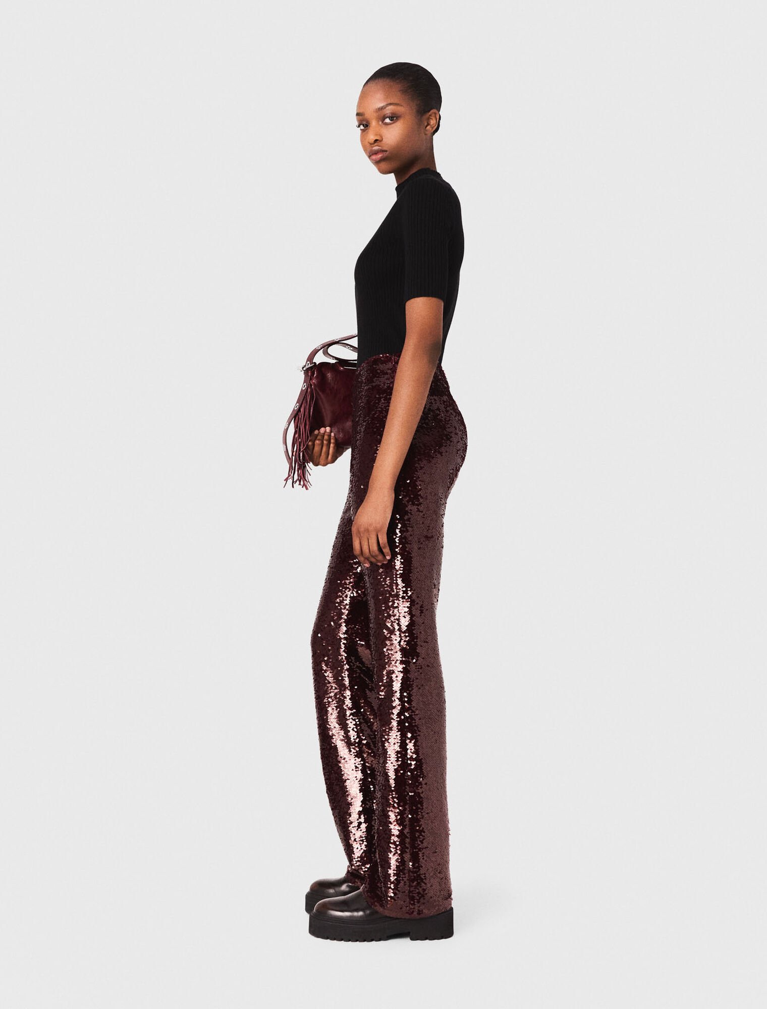 Bestickte Hose mit Pailletten