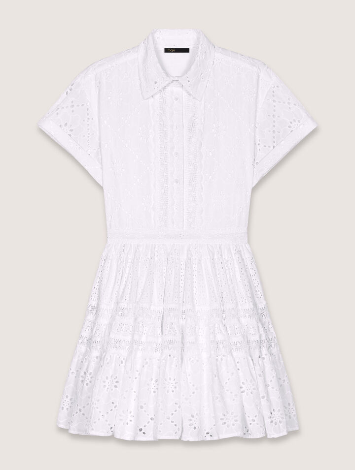 Babydoll-Kleid mit Stickerei