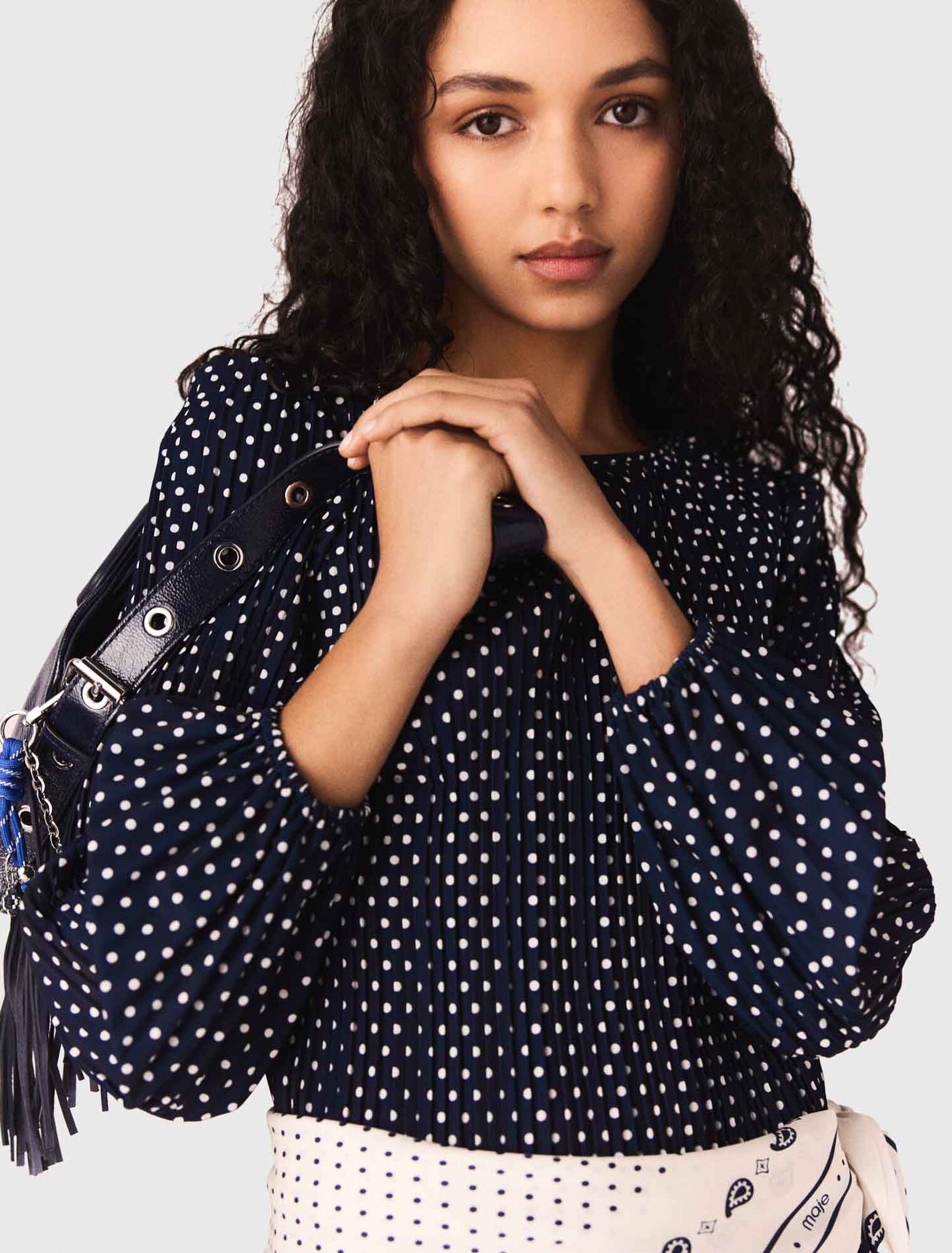 Plissiertes Kleid mit Print