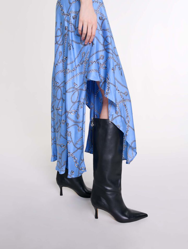 Langes bedrucktes Kleid