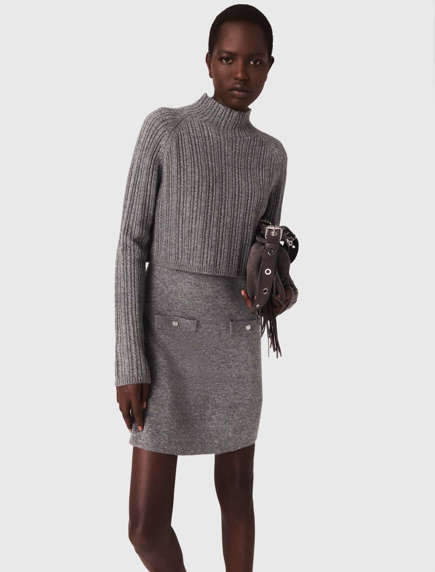 Strickkleid mit abnehmbarem Pulli