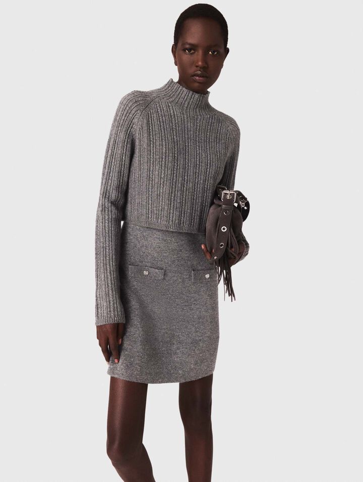 Strickkleid mit abnehmbarem Pullover