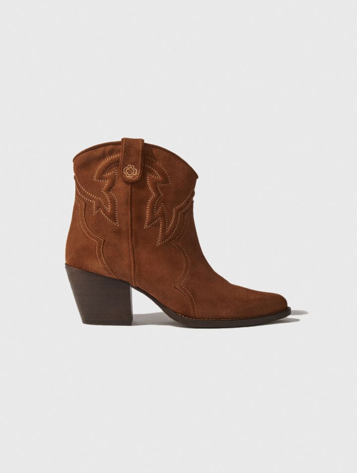 Santiags Stiefeletten Veloursleder