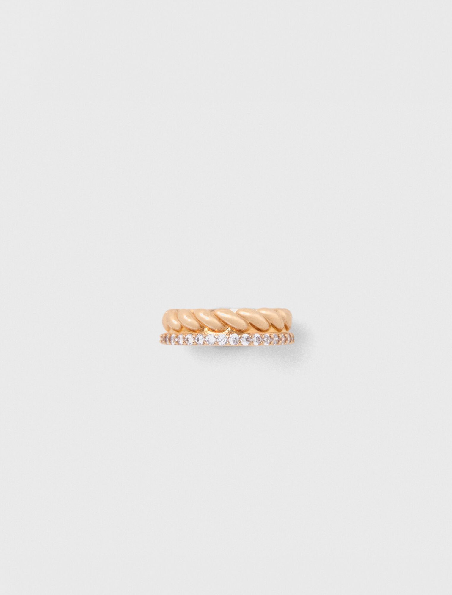 Gedrehter goldener Ring mit Strass