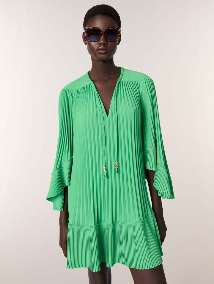 Kurzes Plissee-Kleid