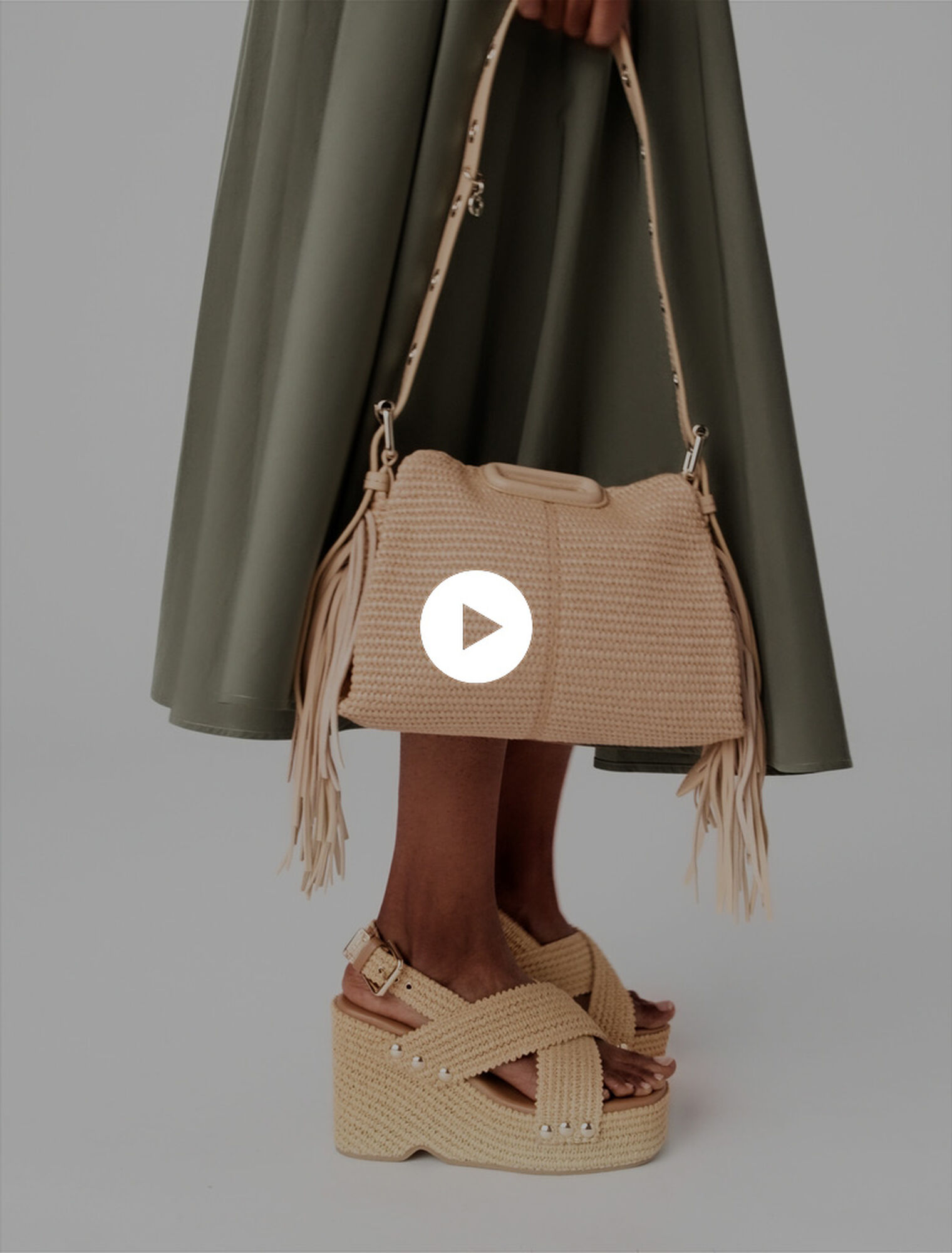 Mini M-Tasche mit Basteffekt