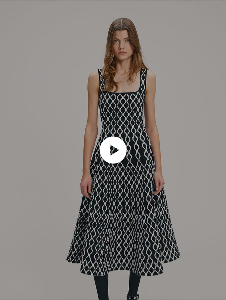 Midikleid aus Jacquard-Strick