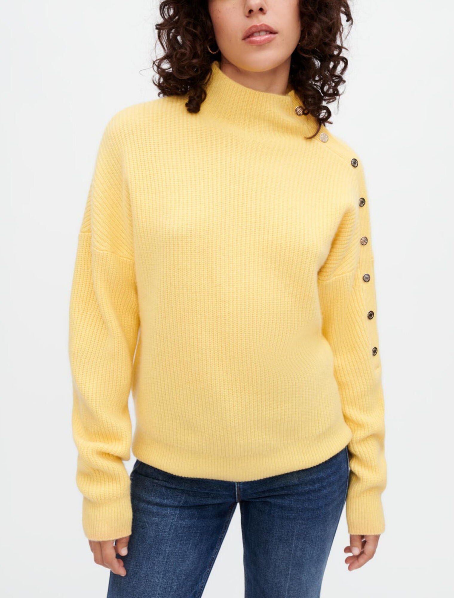Kaschmirpullover mit Druckknöpfen
