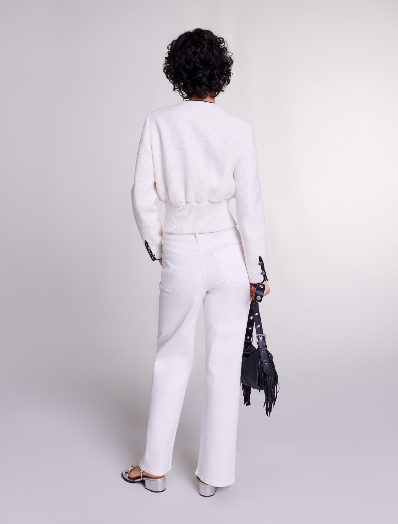 Tweed-Jacke schmale Passform