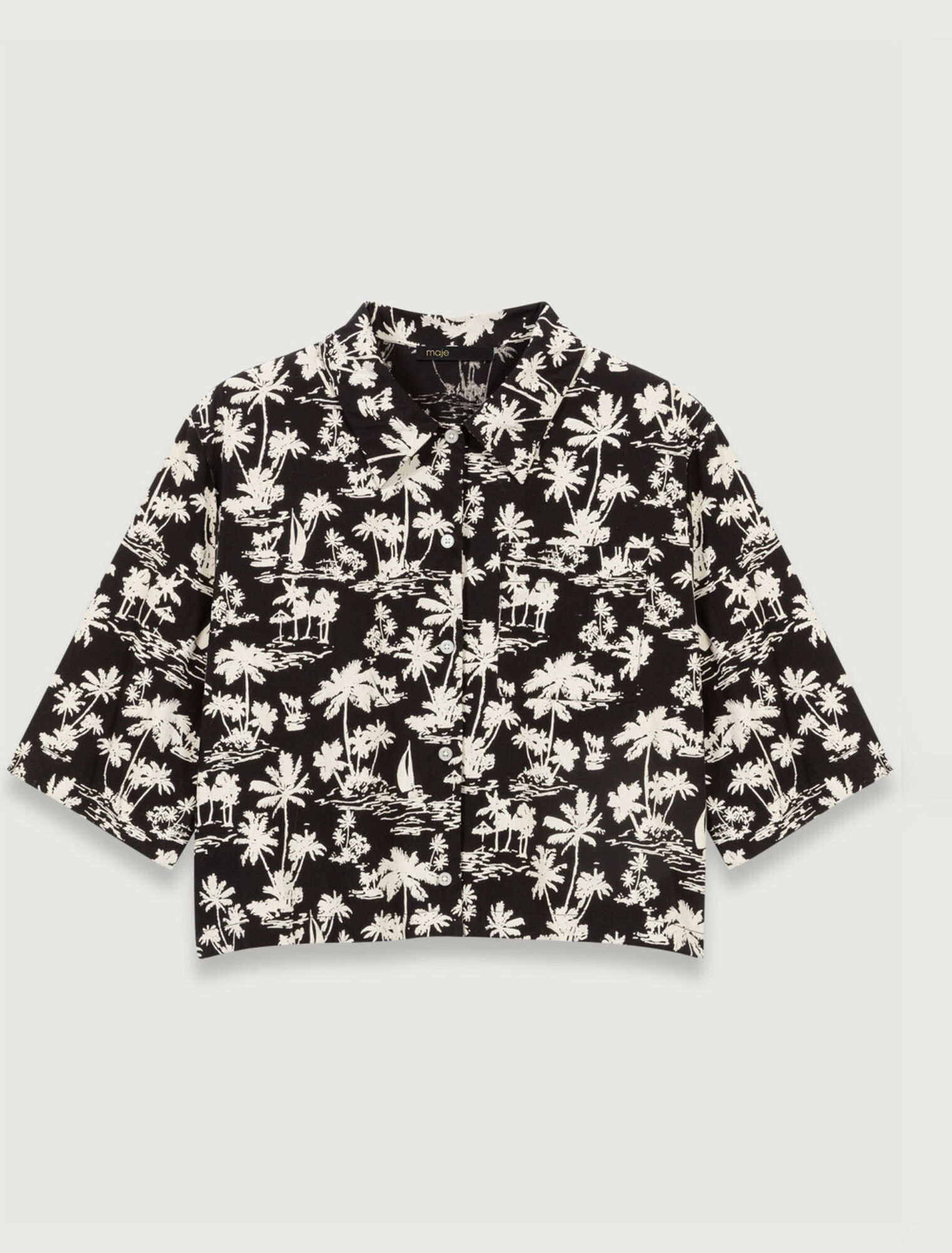 Kurzes Hemd mit Palmenprint