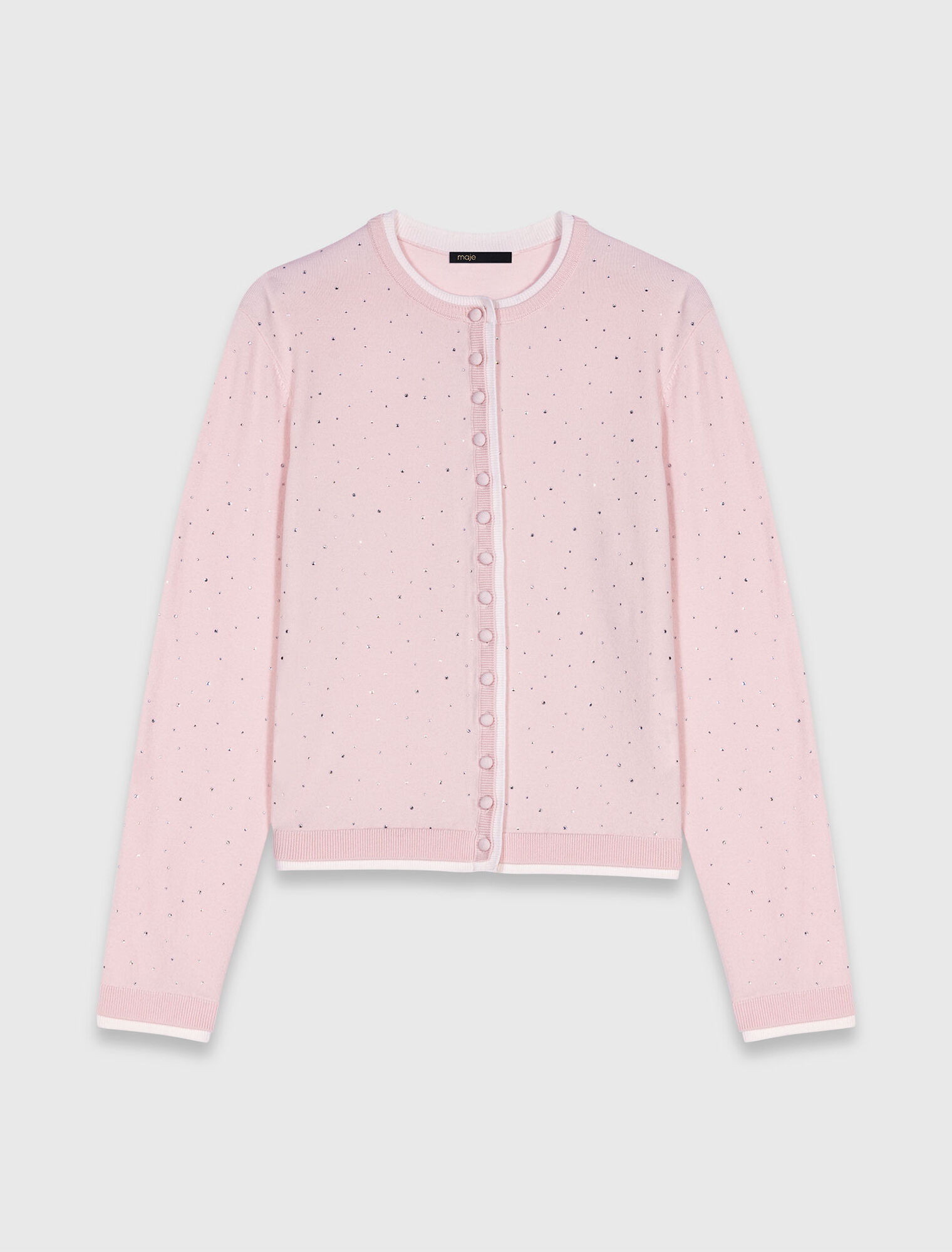 Cardigan aus 100% Wolle mit Strass