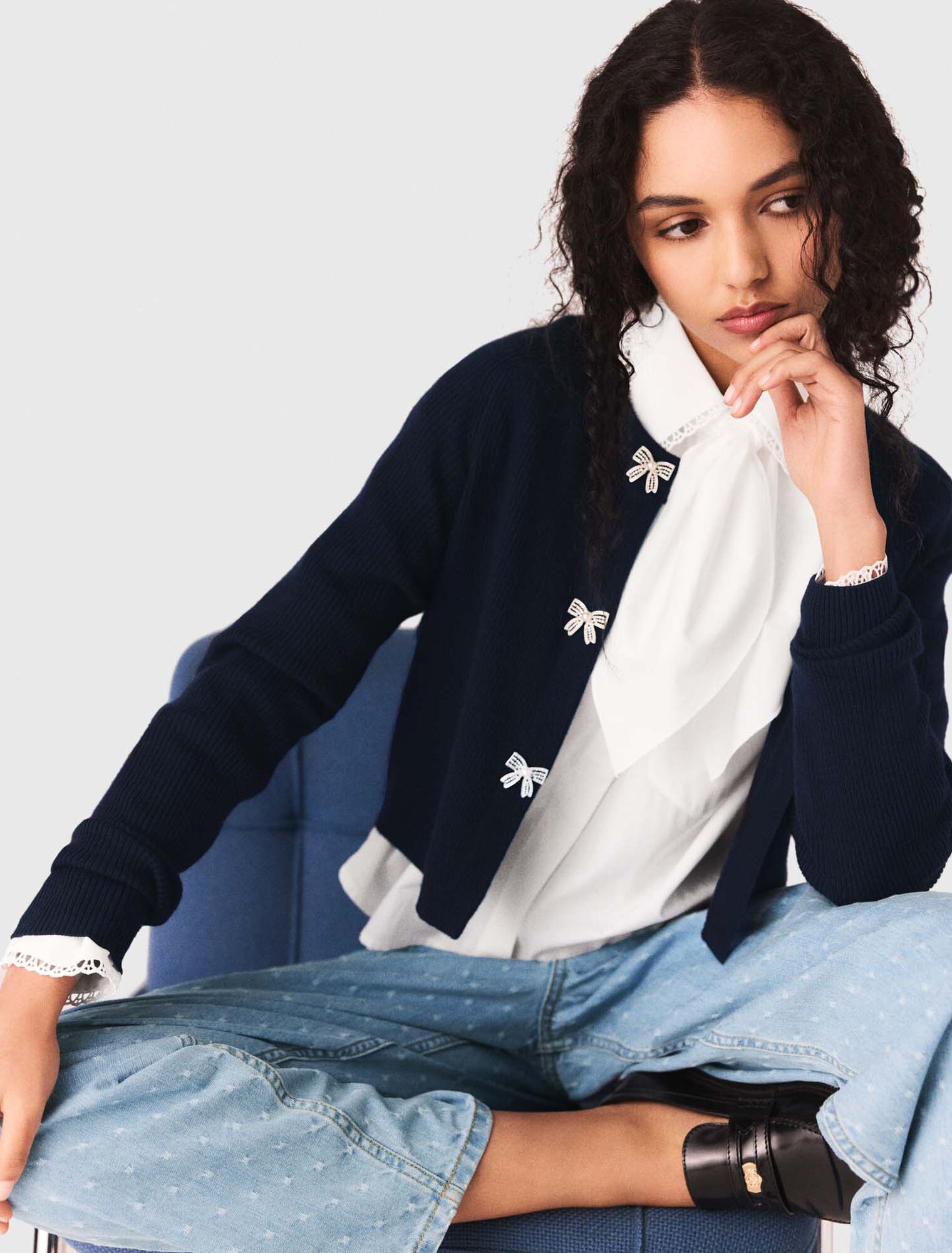 Cardigan mit Schmuckknotenkn&ouml;pfen