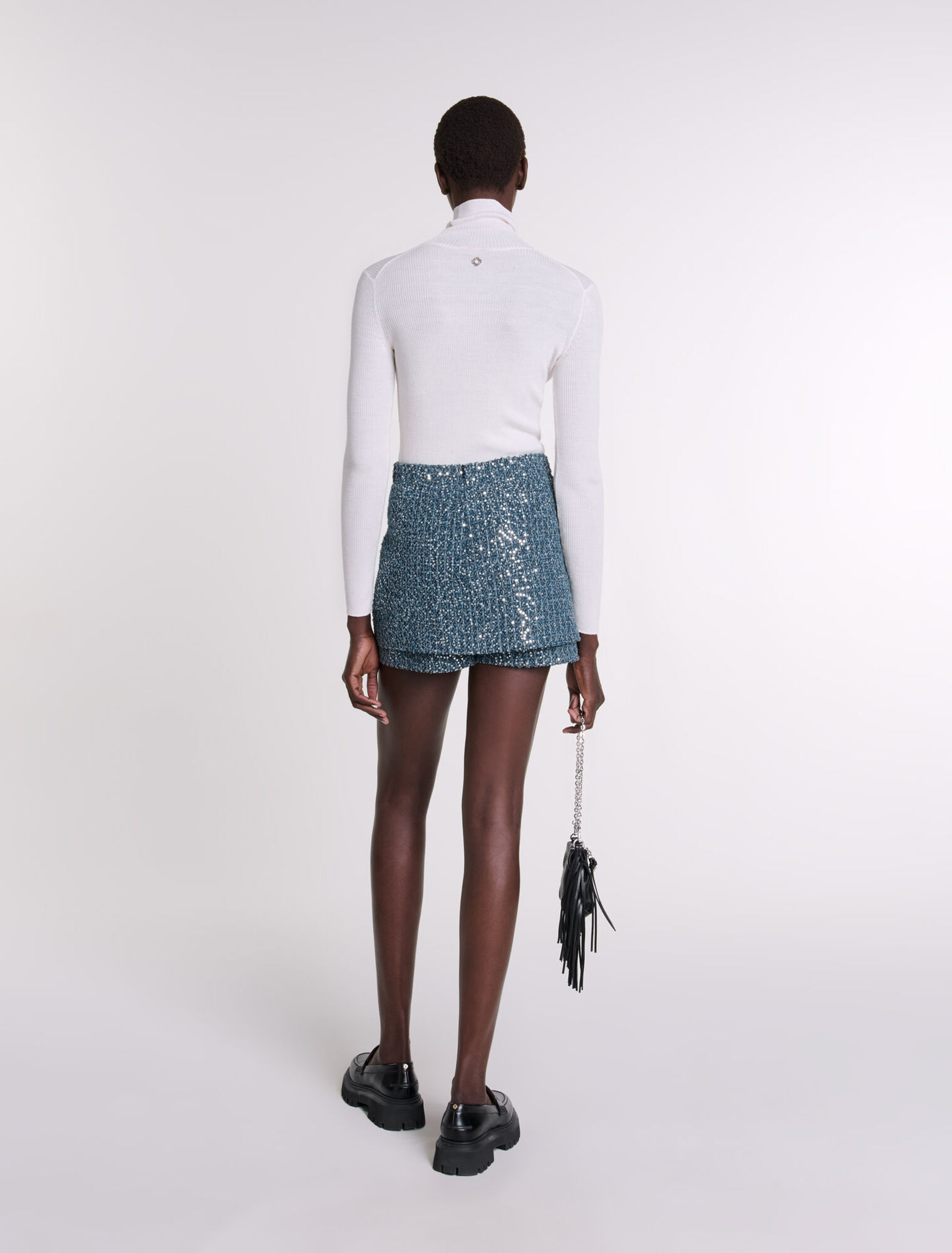 Trompe-l'Oeil-Shorts aus Tweed