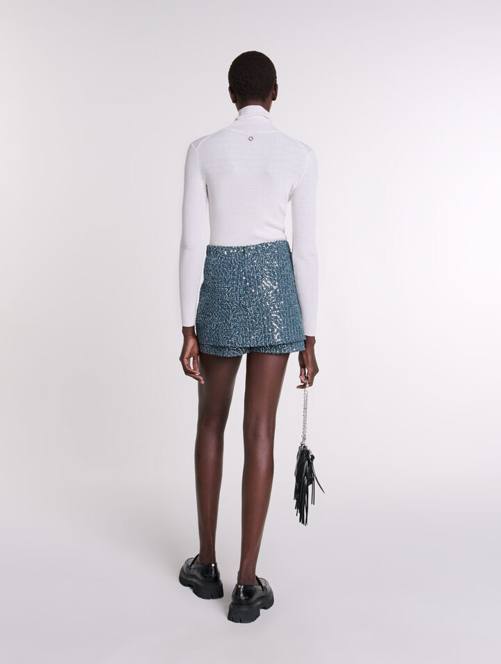 Trompe-l'Oeil-Shorts aus Tweed
