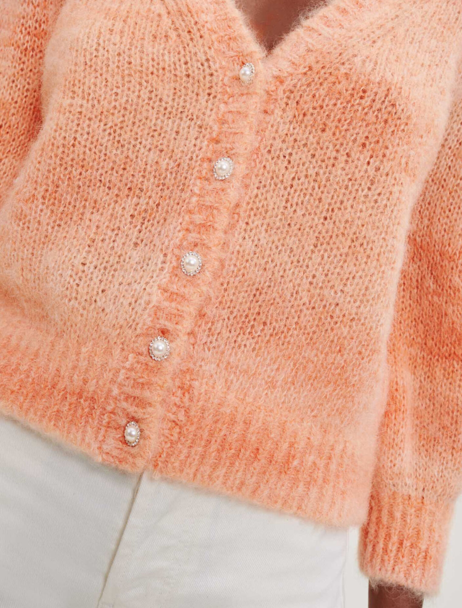 Strickjacke aus bedrucktem Mohair