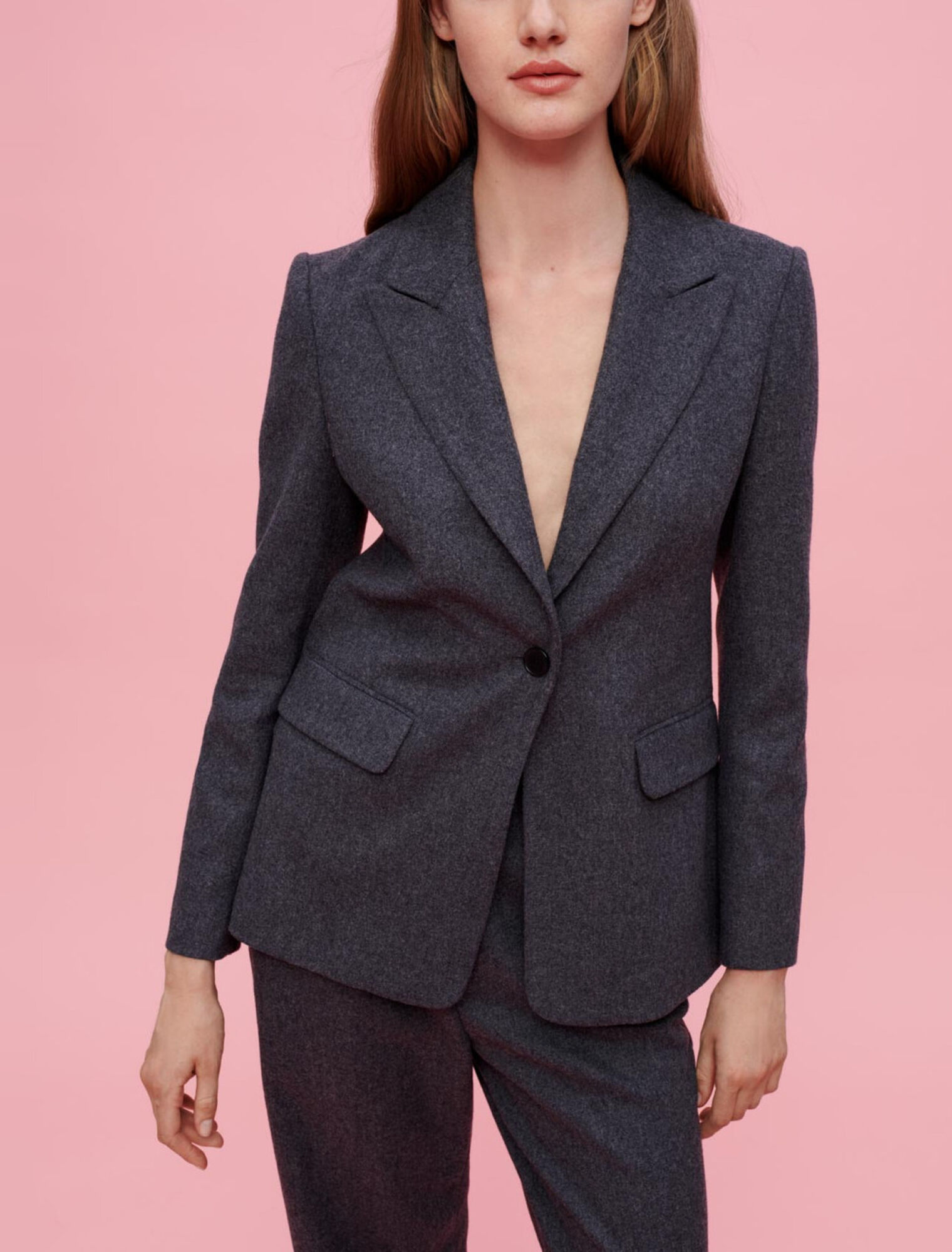Graue Flanelljacke