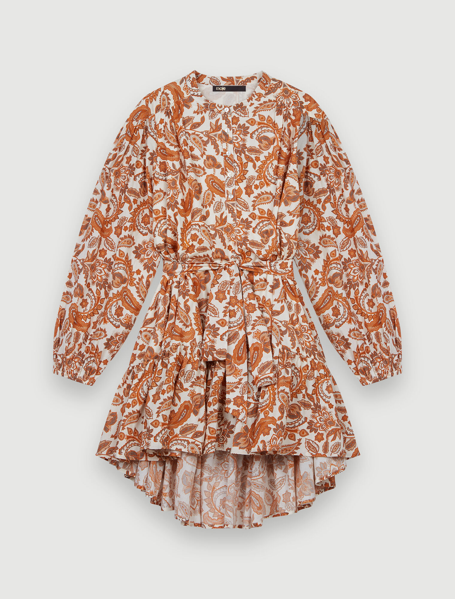 Kleid mit Gürtel aus bedruckter