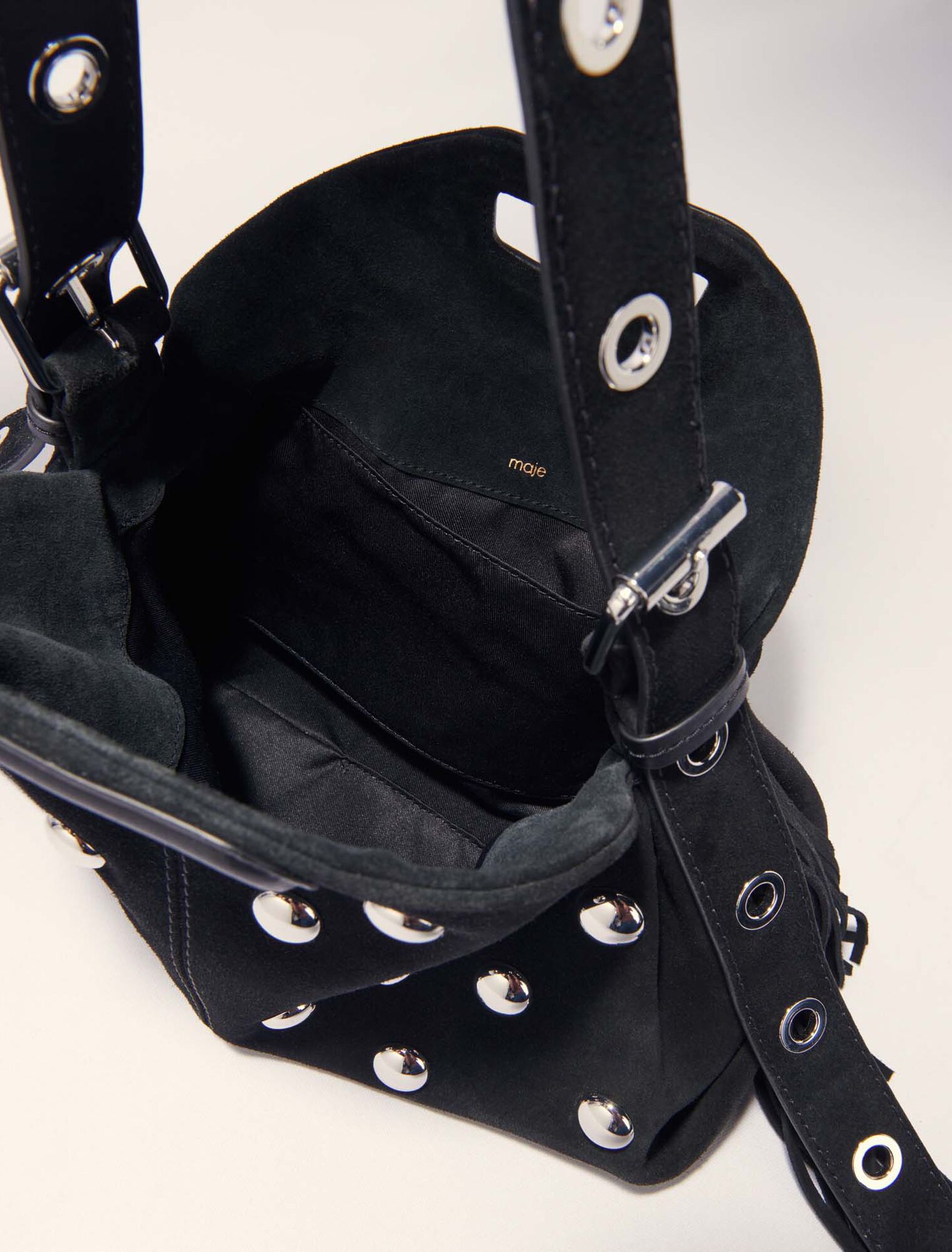 Tasche Miss M, Velours und Nieten