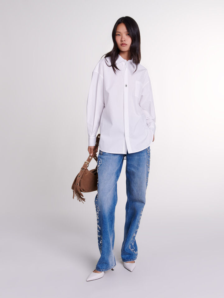 Oversize-Hemd aus Popeline