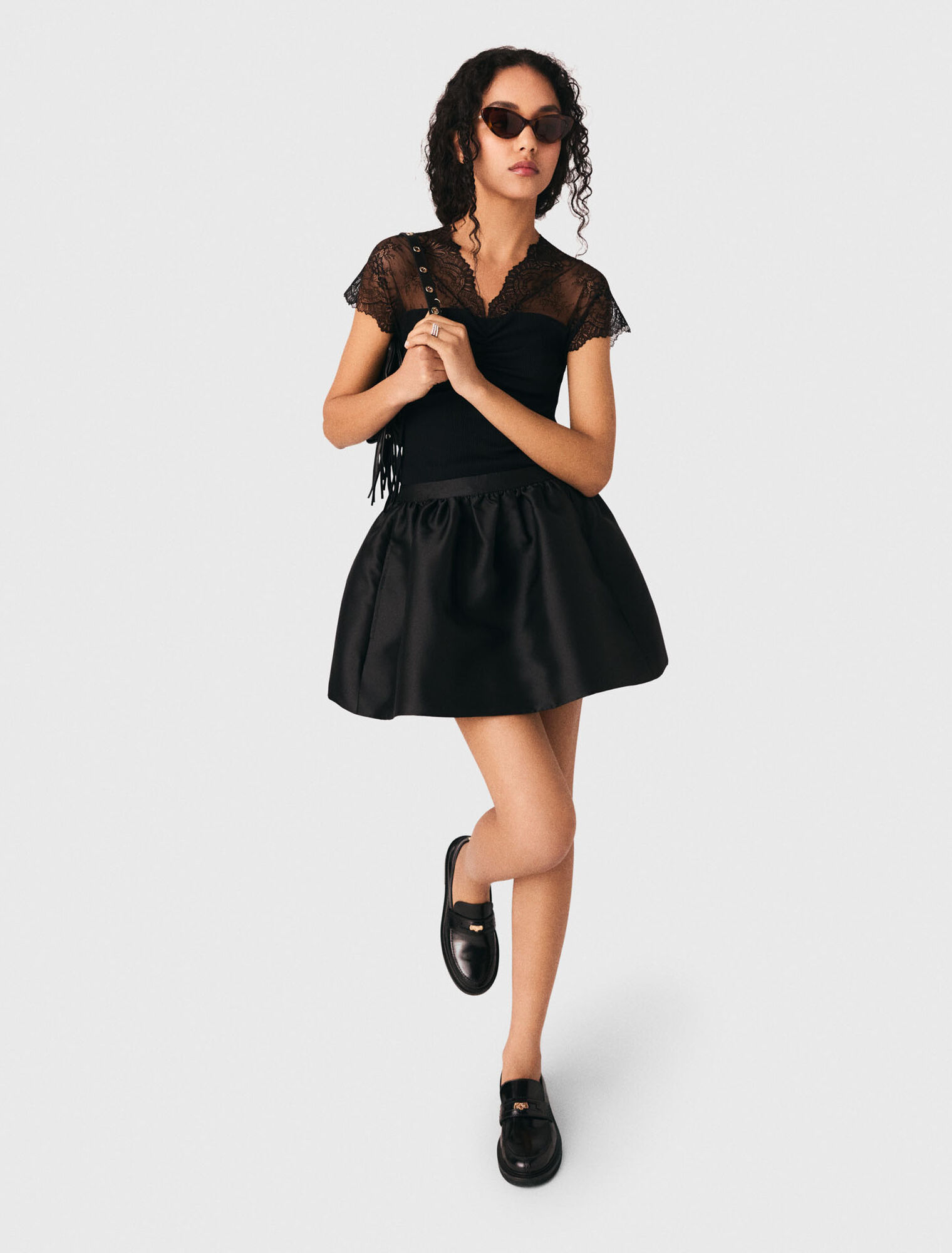 Spitzen Top aus Jersey