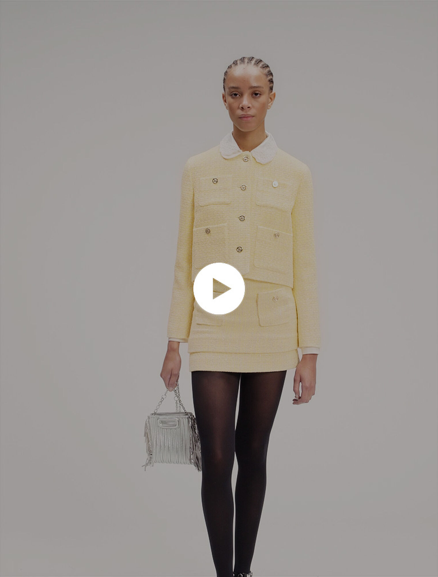 Kurze Tweed-Jacke mit Lurex