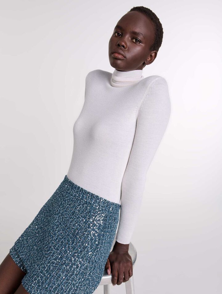 Trompe-l'Oeil-Shorts aus Tweed