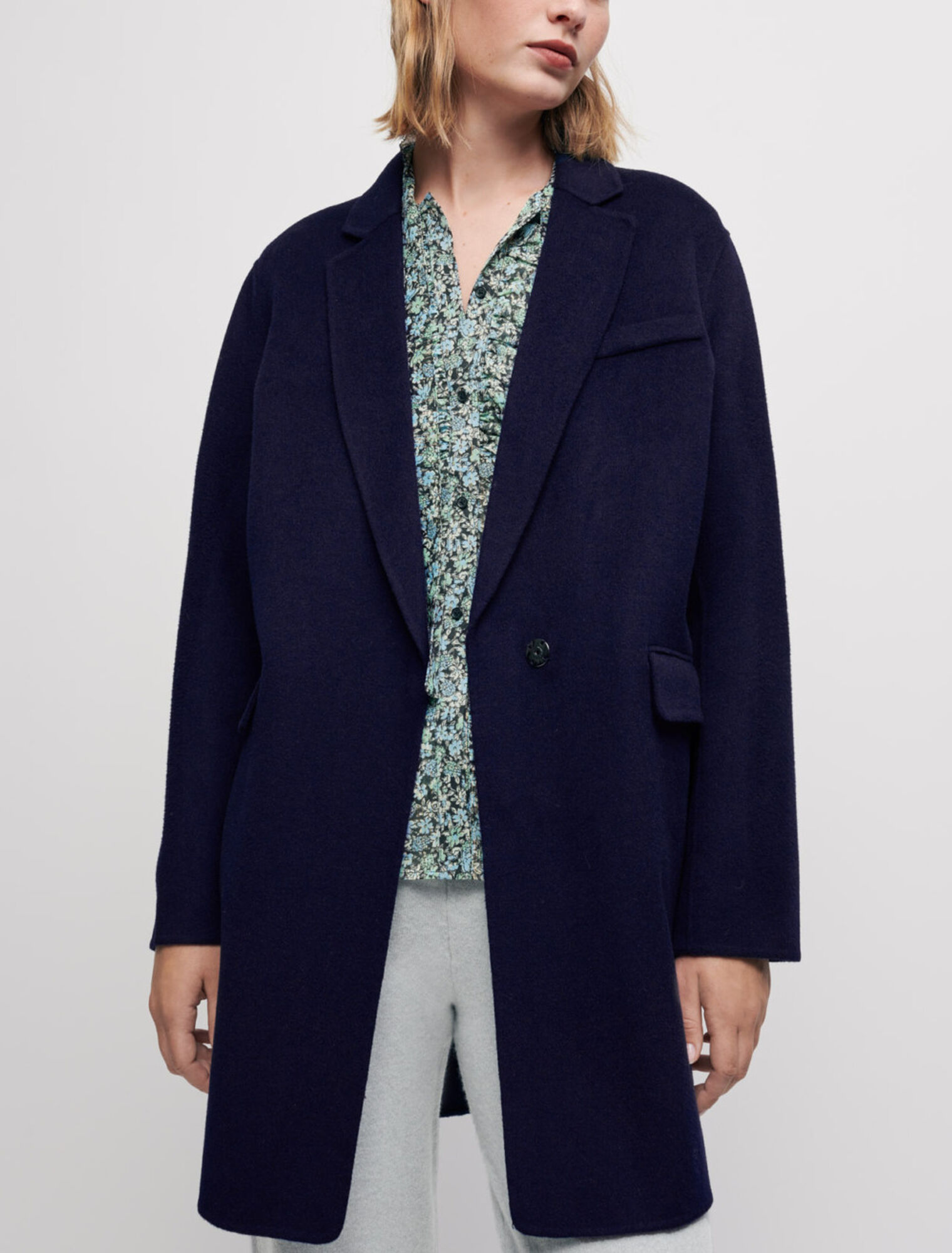 Doubleface-Mantel im Jackenstil