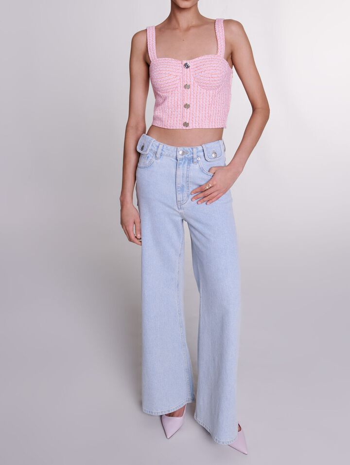 Crop Top aus Tweed